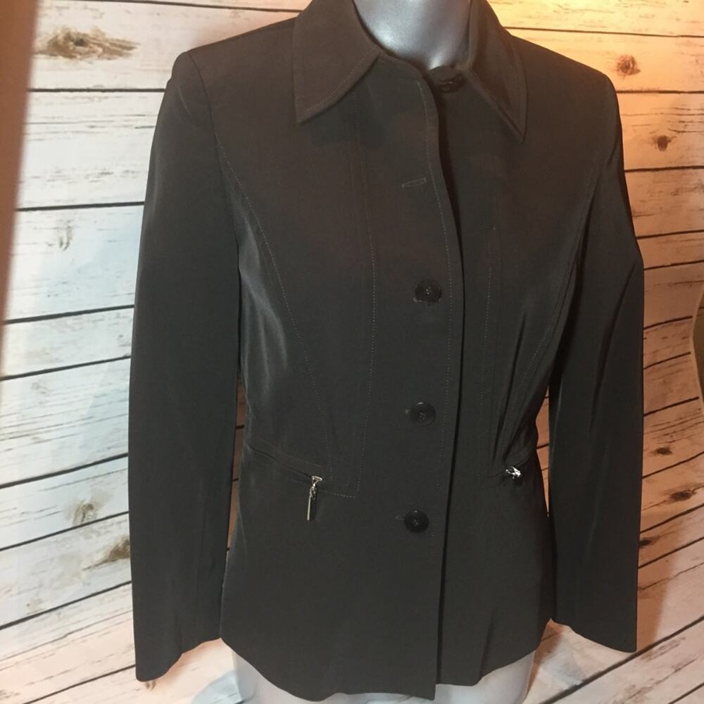 Doncaster Chocolate Brown Fitted Blazer Jacket Button Close Size 6 - Picture 3 of 8